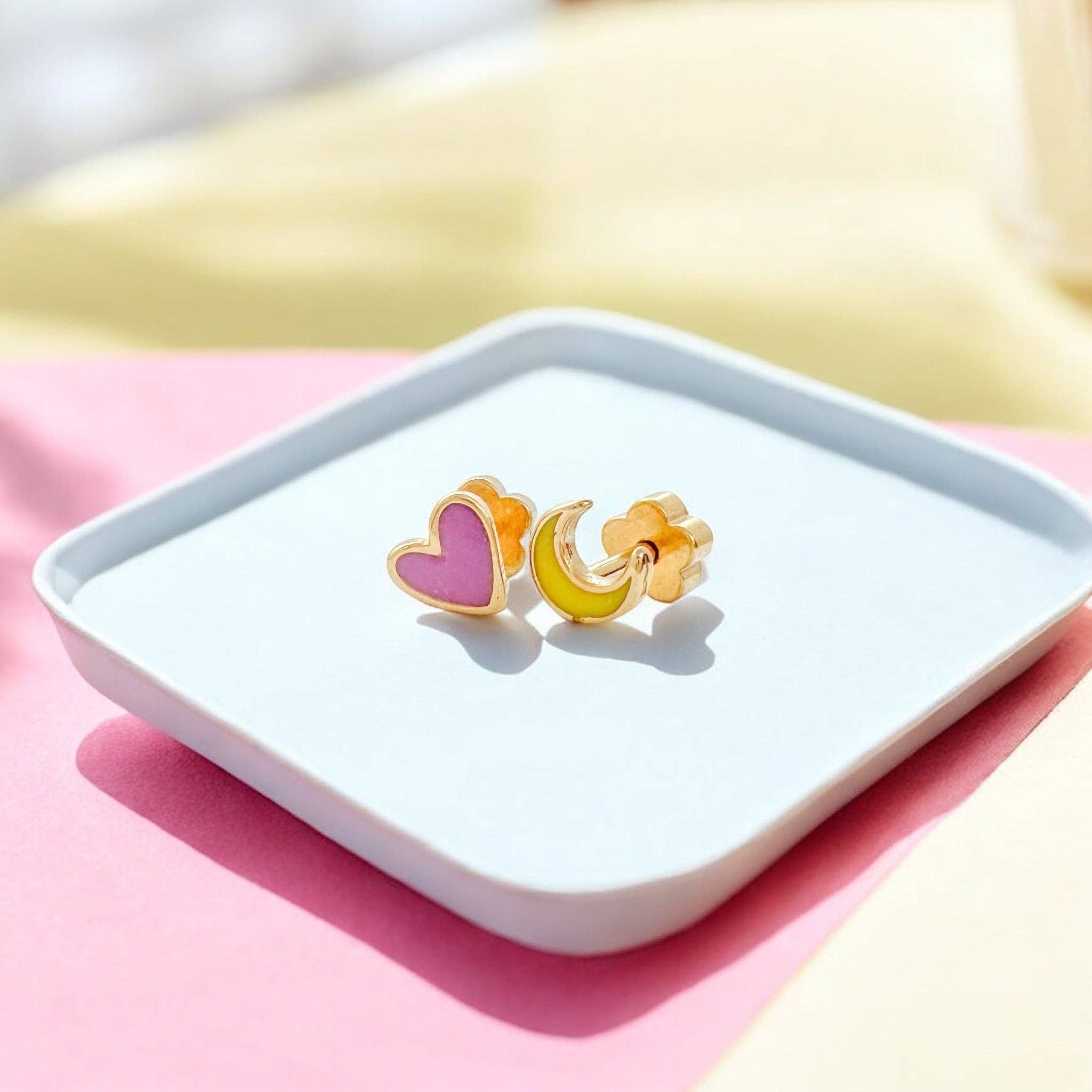 Love You to the Moon Tiny Stud Kids Earrings