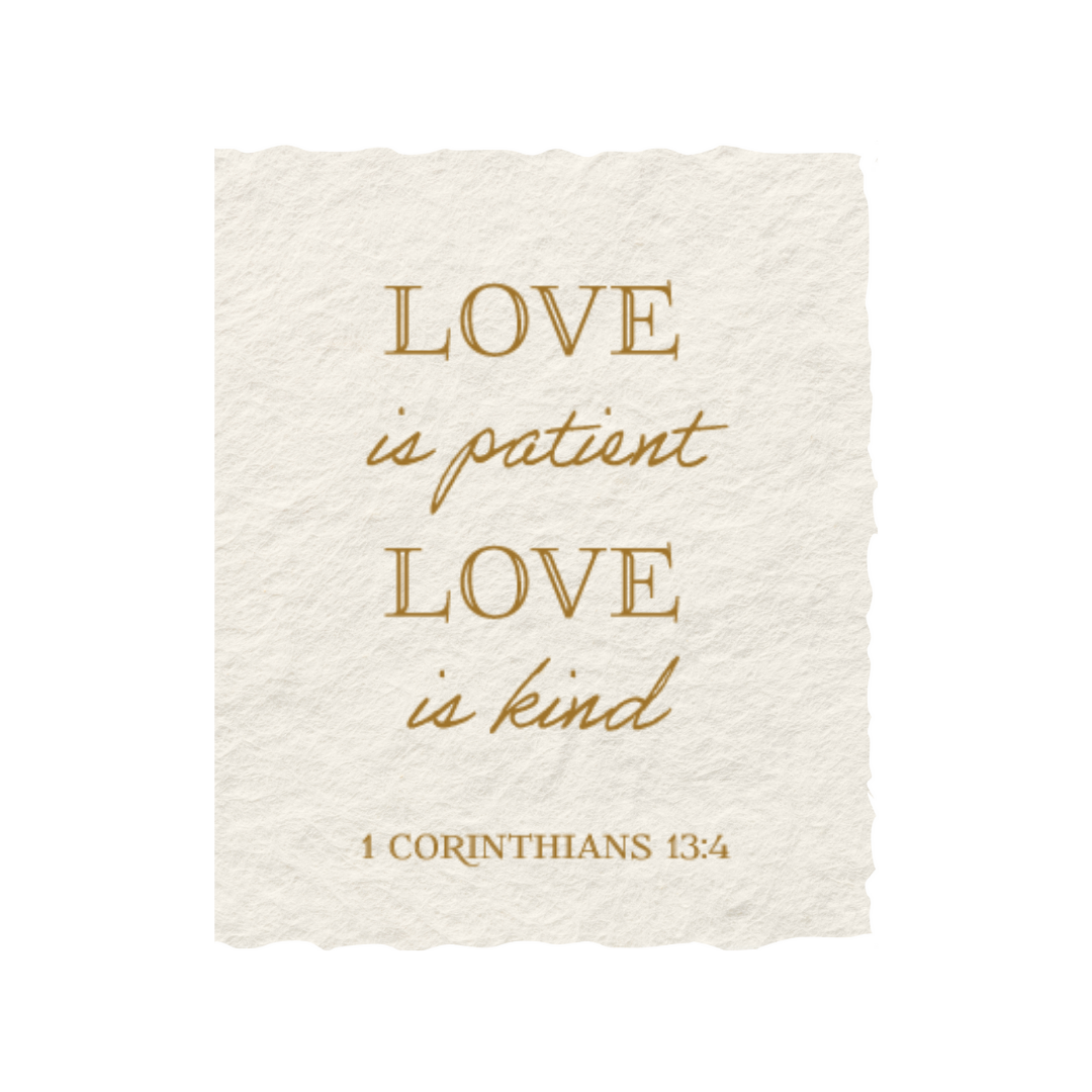 Love is patient Love is kind | Christian Greeting Card