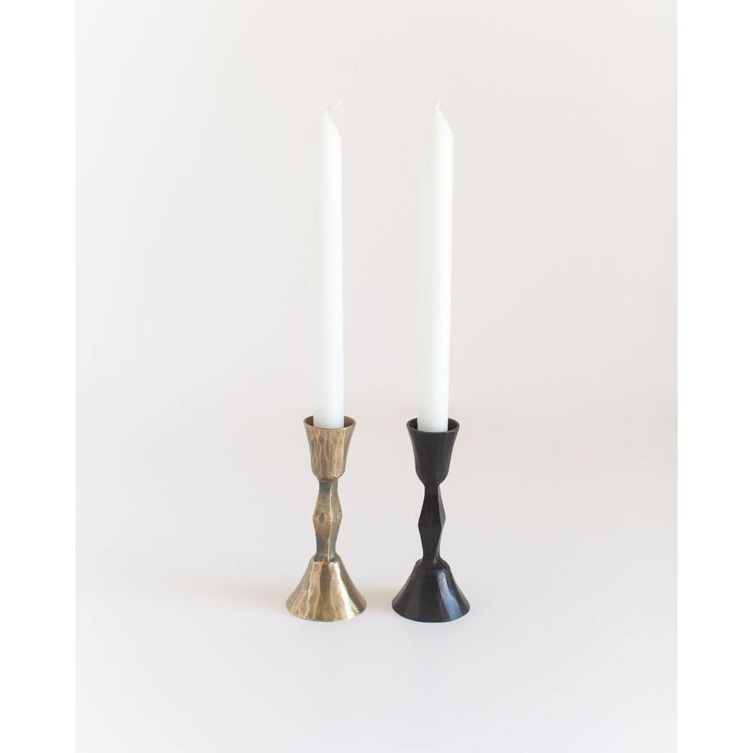 Low Diamond Hand-Forged Iron Candle Stand- Assorted Colors