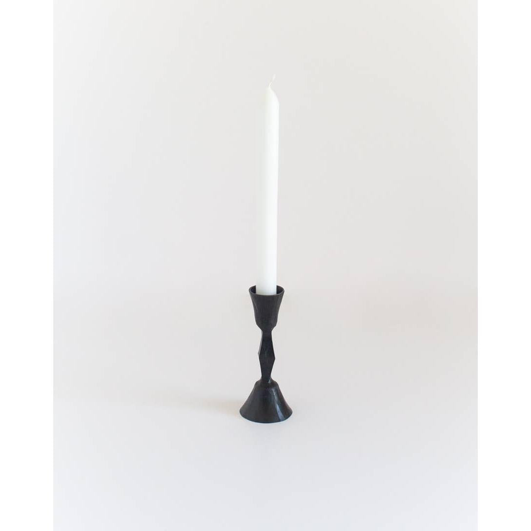 Low Diamond Hand-Forged Iron Candle Stand- Assorted Colors