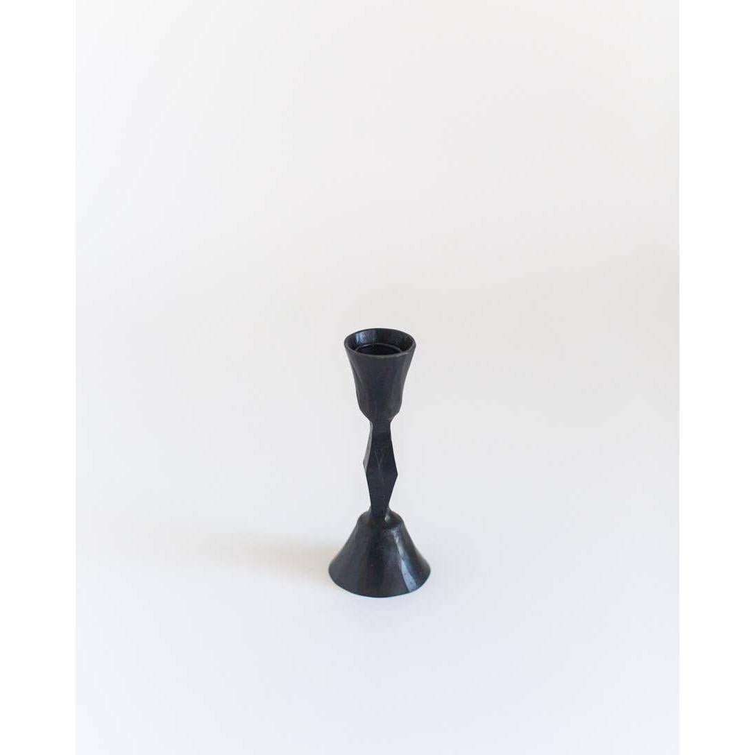 Low Diamond Hand-Forged Iron Candle Stand- Assorted Colors