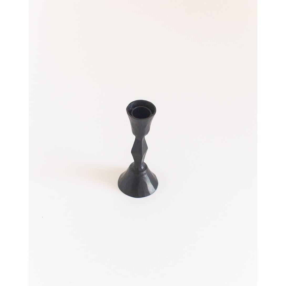 Low Diamond Hand-Forged Iron Candle Stand- Assorted Colors