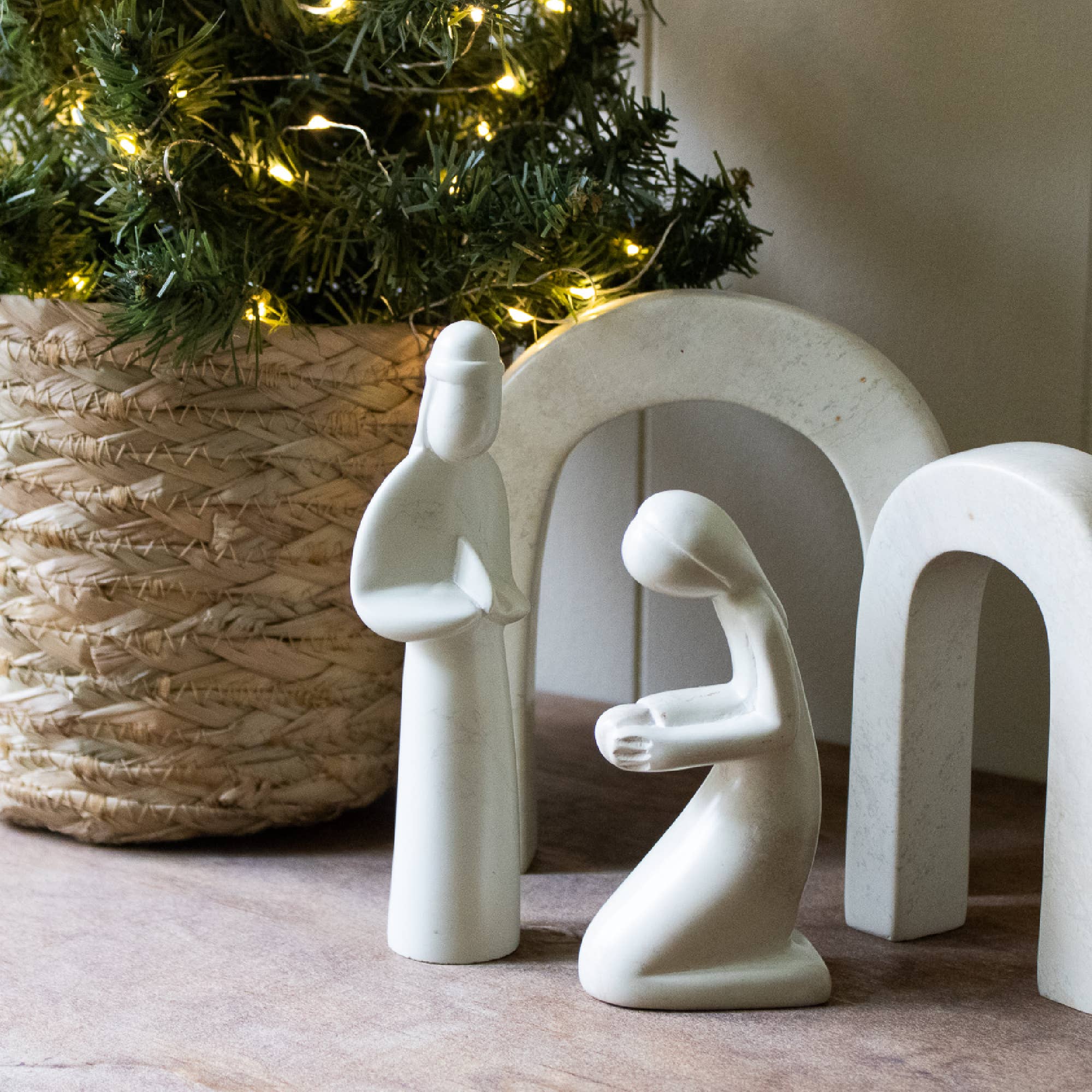 Mary and Joseph Natural Stone Nativity