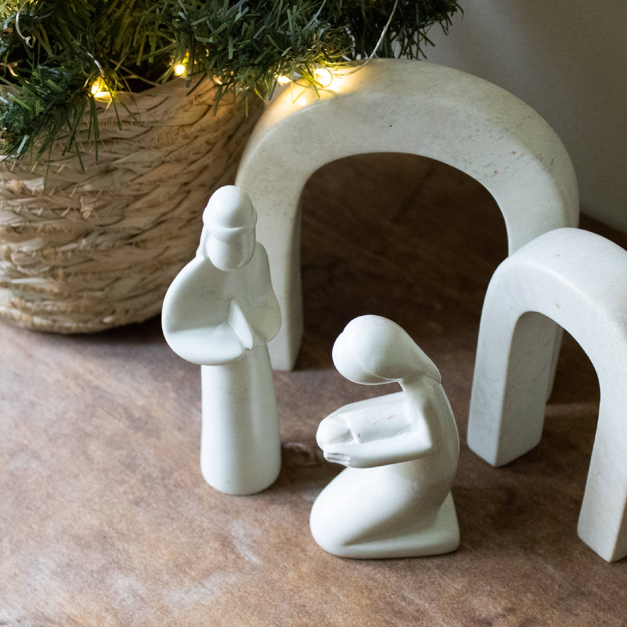 Mary and Joseph Natural Stone Nativity