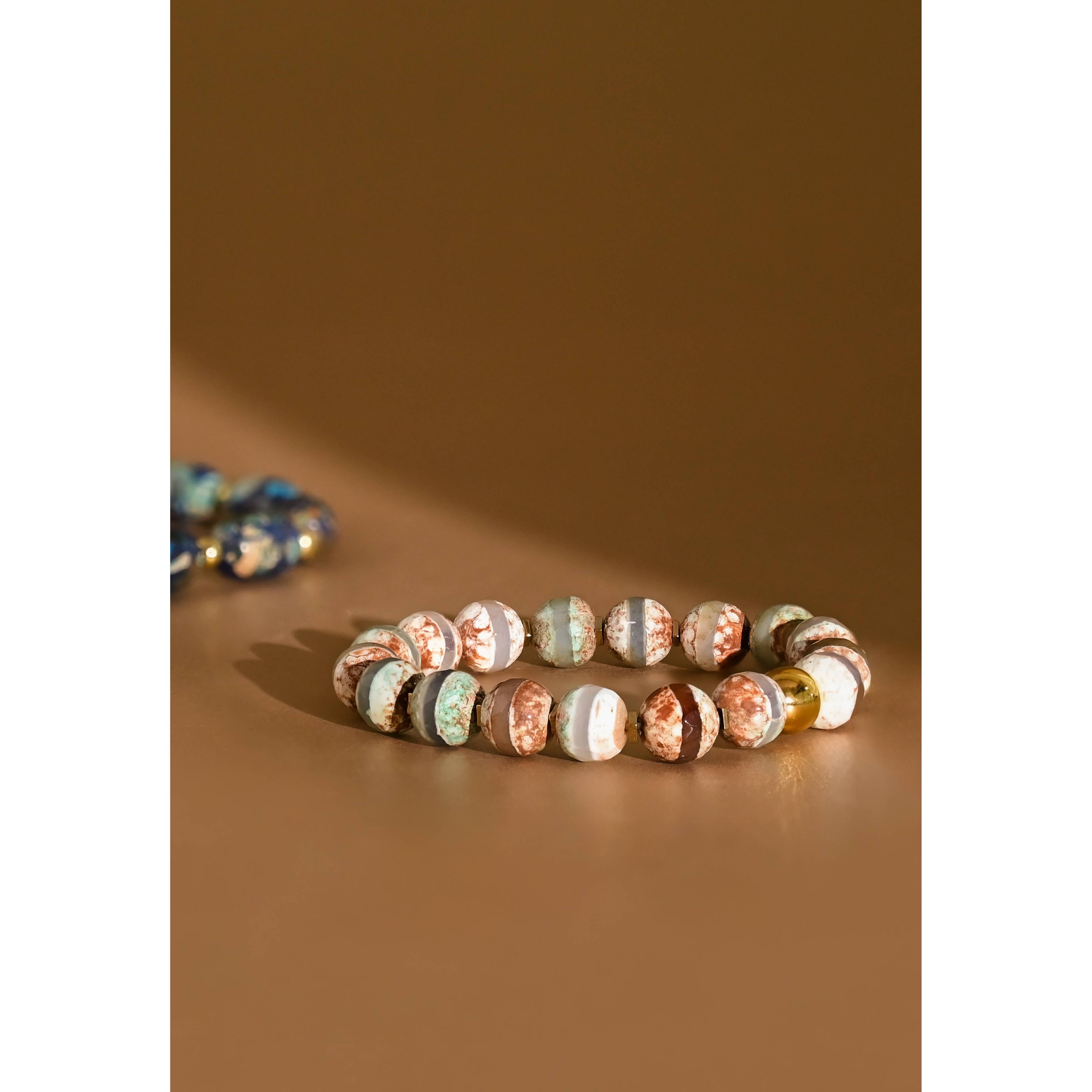Maya Agate Bracelet in Earth Tones