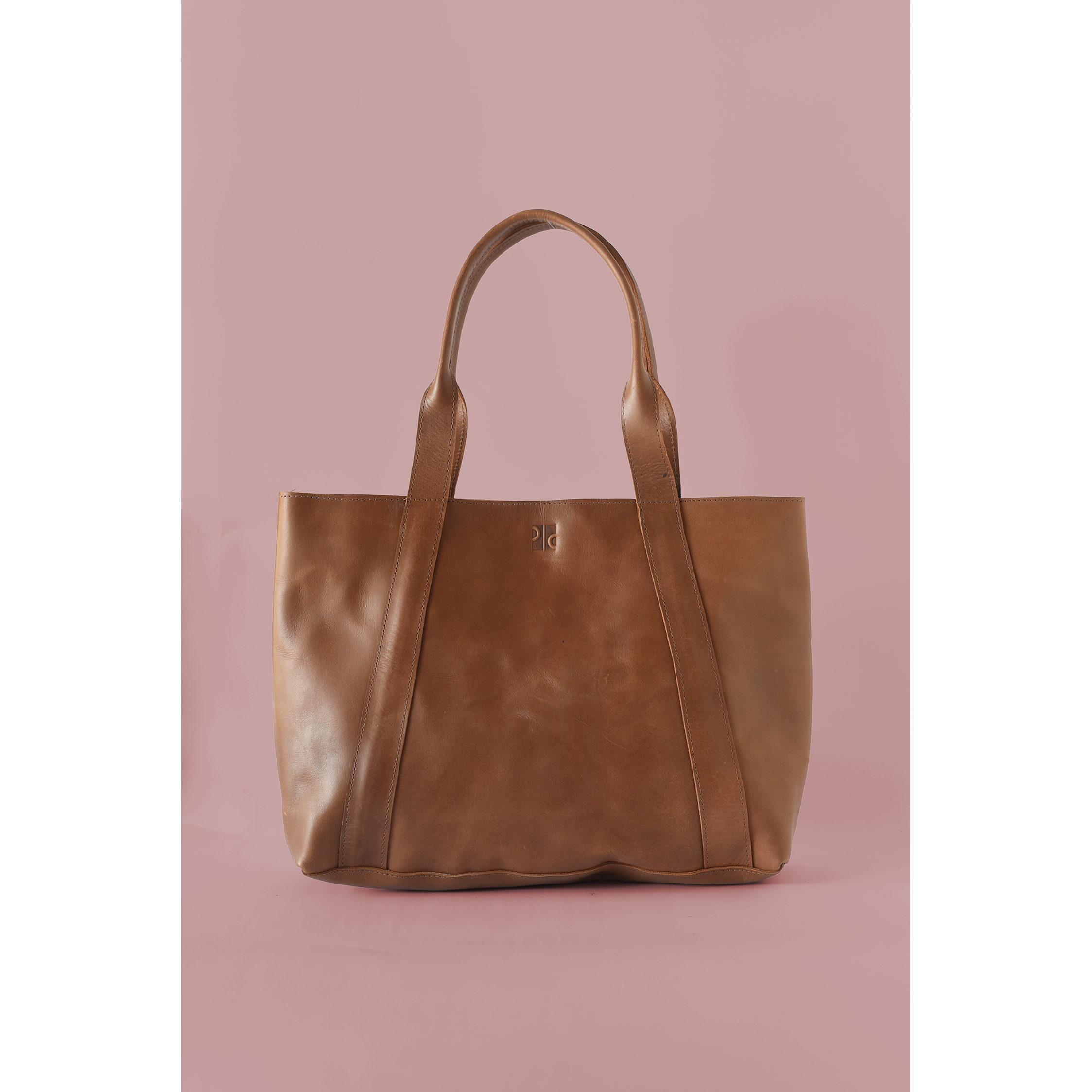 Medium Cognac Brown Leather Tote