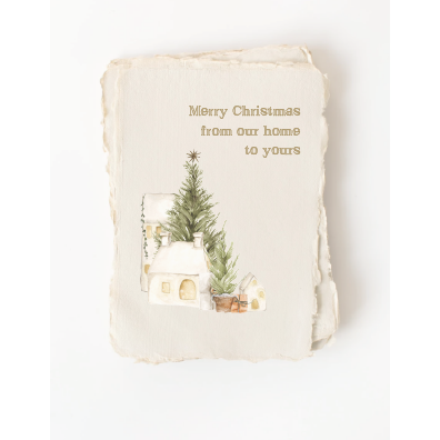 "Merry Christmas from our Home" Christmas Flat Greeting Card