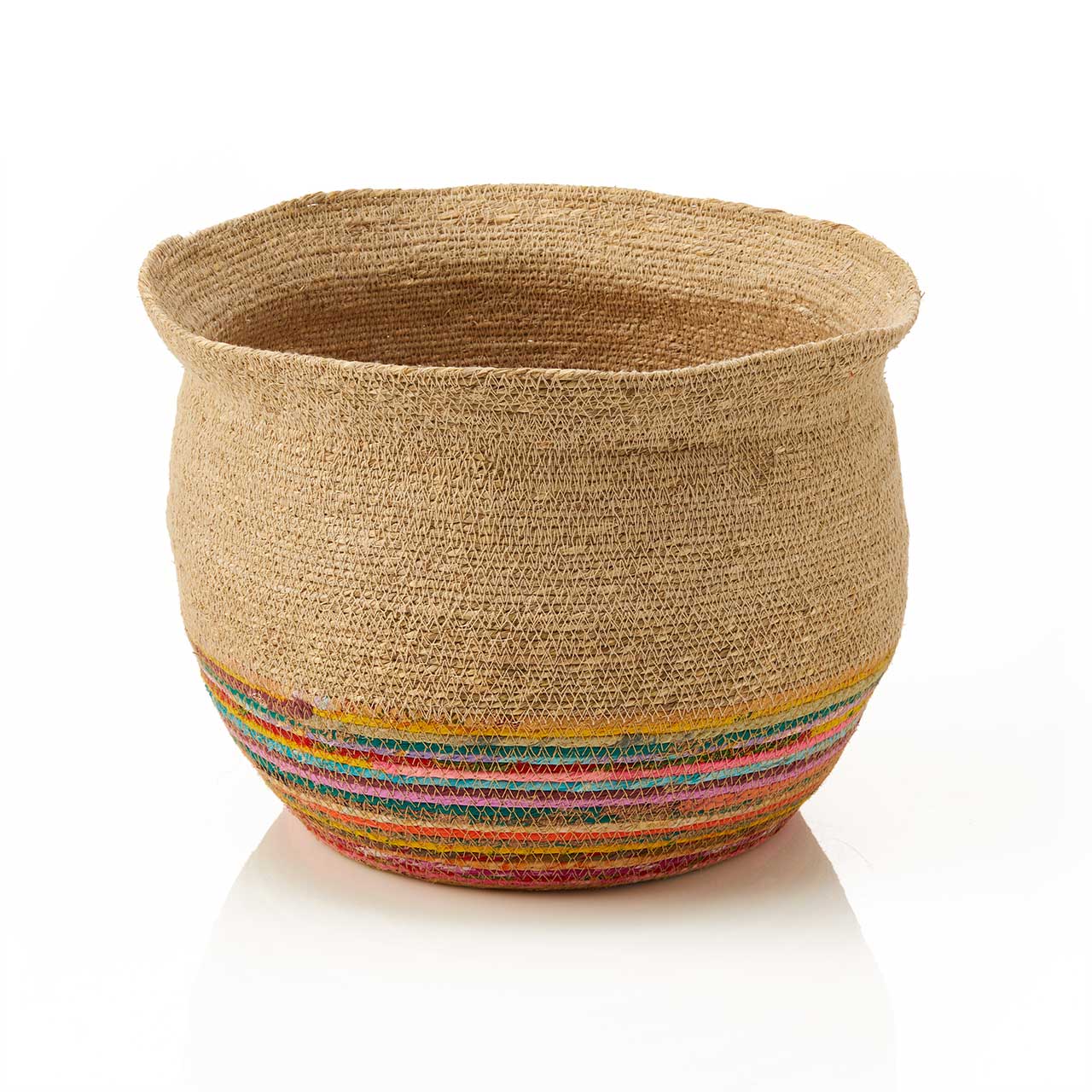 Mihir Upcycled Sari Jute Basket (Local Pickup/Local Delivery Only)