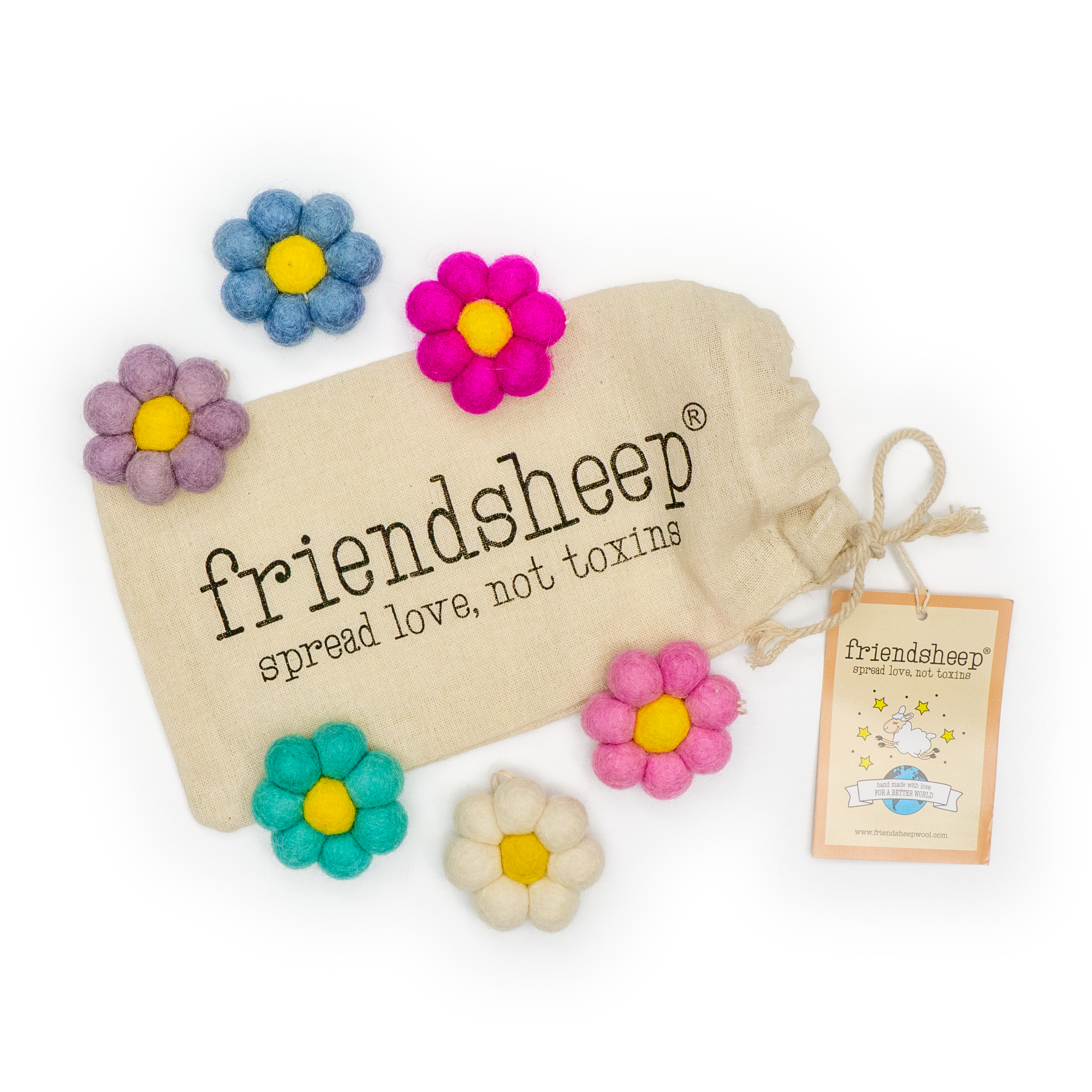 Mini Felt Flower Ornament- Assorted Colors- Sold Individually
