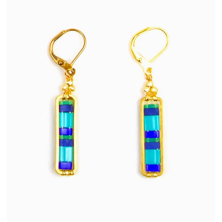 Miyuke Colorblock Dangle Earrings- Assorted Colors