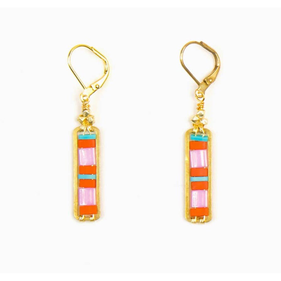Miyuke Colorblock Dangle Earrings- Assorted Colors