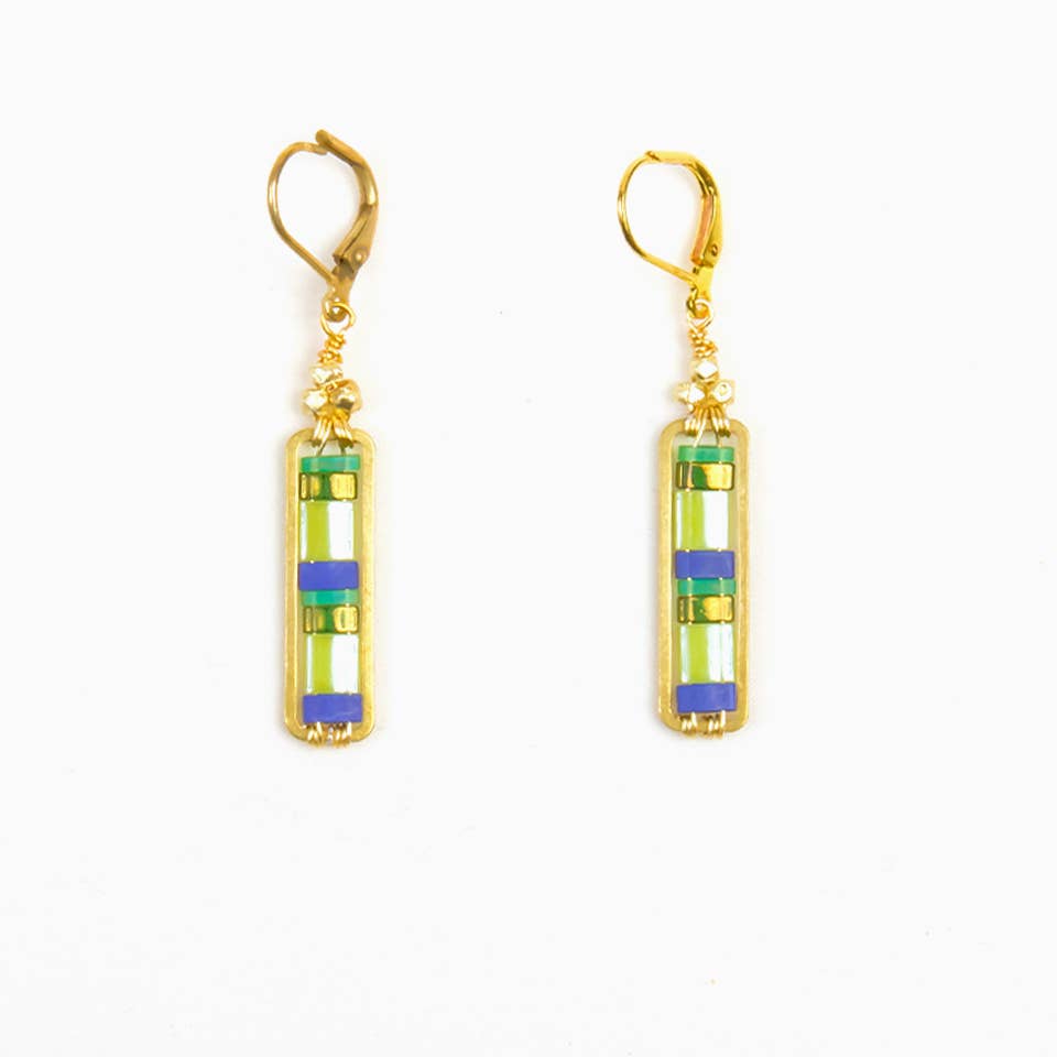Miyuke Colorblock Dangle Earrings- Assorted Colors