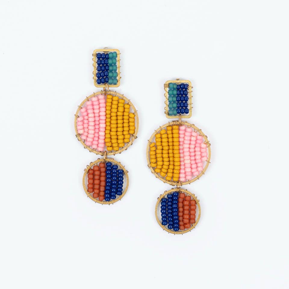 Mod Block Earrings- Assorted Colors