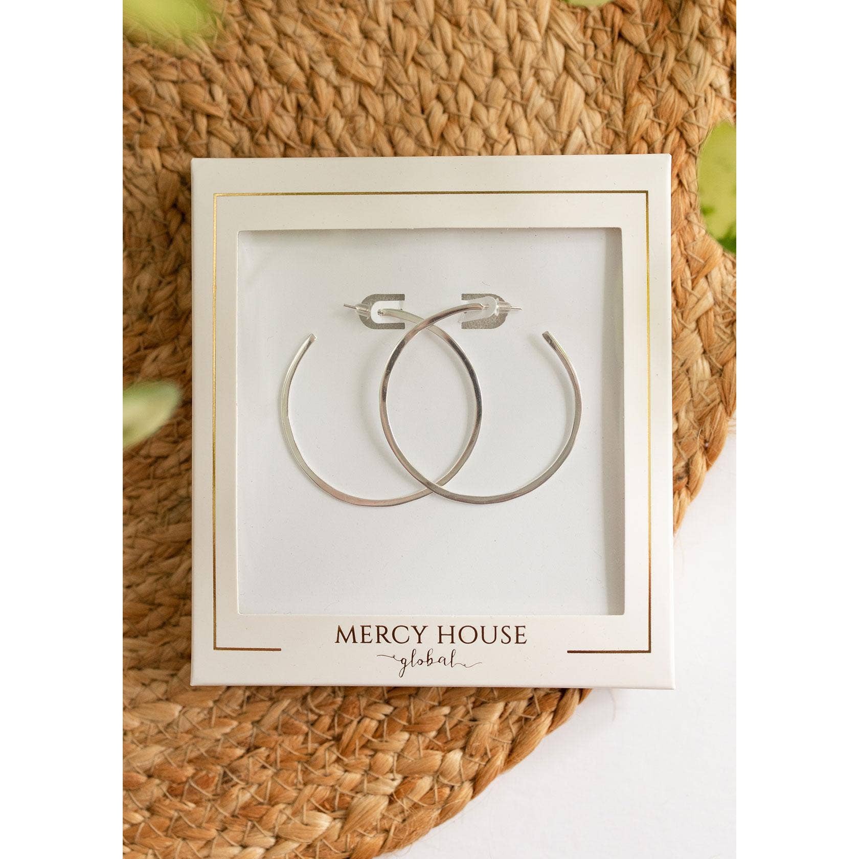 Modern Line Hoops- Silver