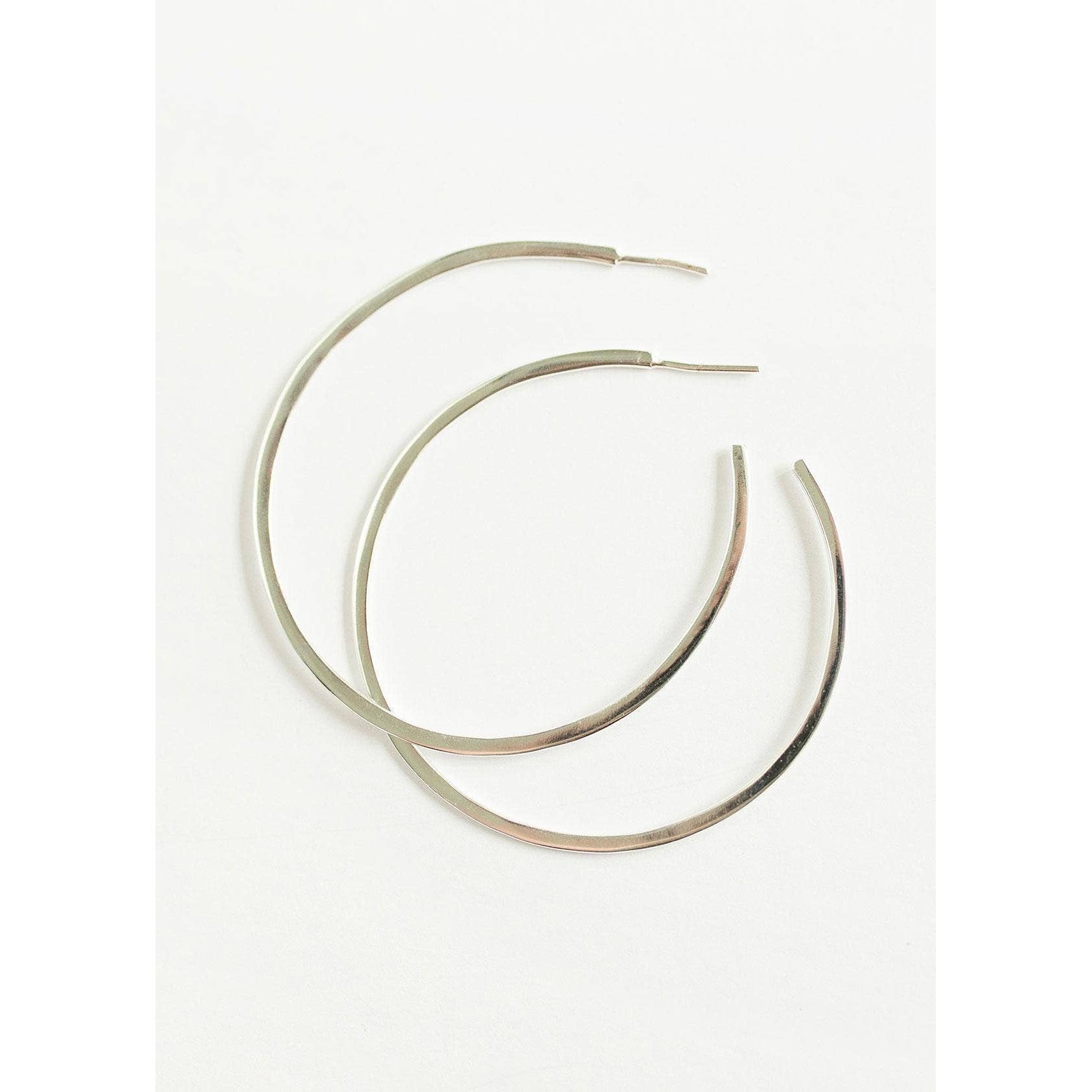 Modern Line Hoops- Silver