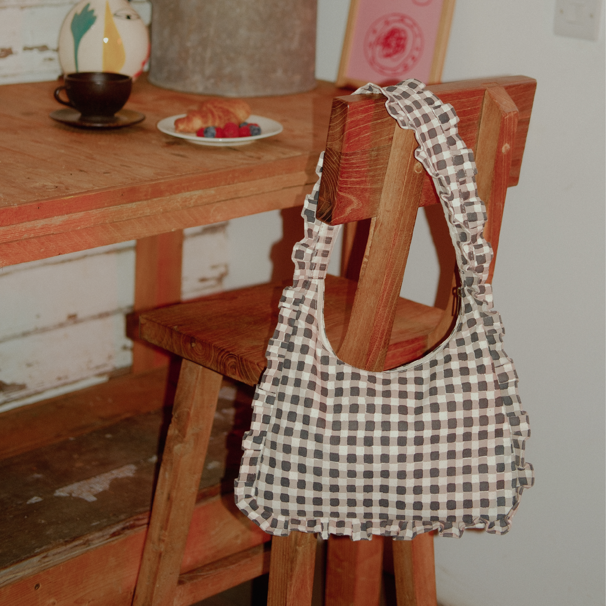 Momo Shoulder Bag - Ink Gingham