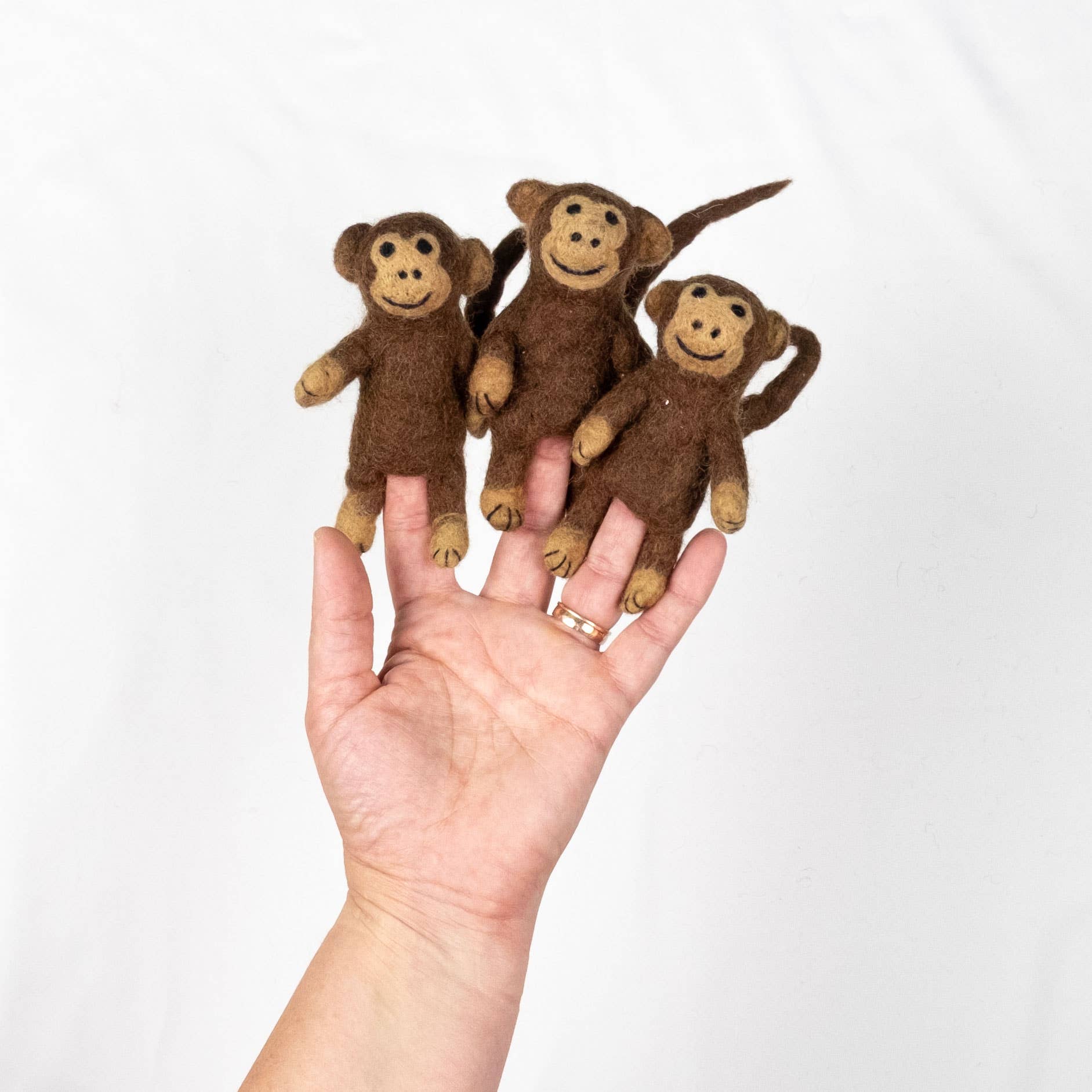 Monkey Felt Finger Puppet- Sold individually