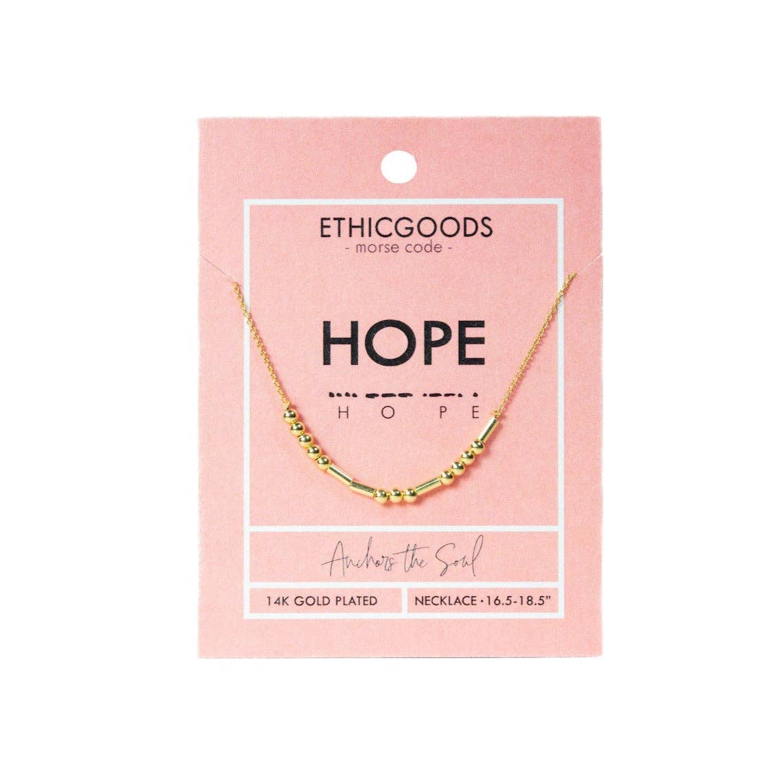 Morse Code Beaded Necklace | CLASSIC GOLD- Hope