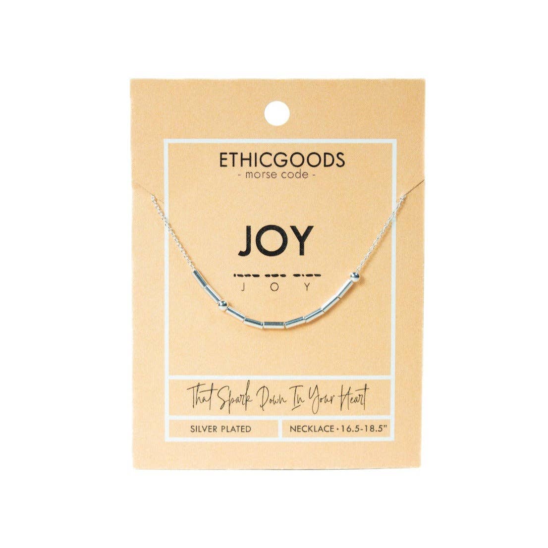 Morse Code Beaded Necklace | Sterling Silver- Joy
