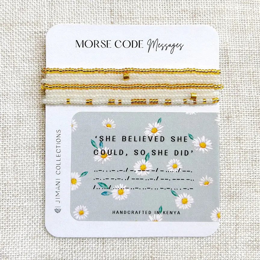 Morse Code Bracelet- Assorted Messages/Assorted Sizes- Sold Individually