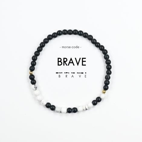 Morse Code Bracelet | Brave- Assorted Colors