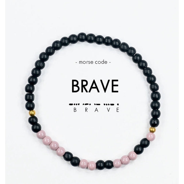 Morse Code Bracelet | Brave- Assorted Colors