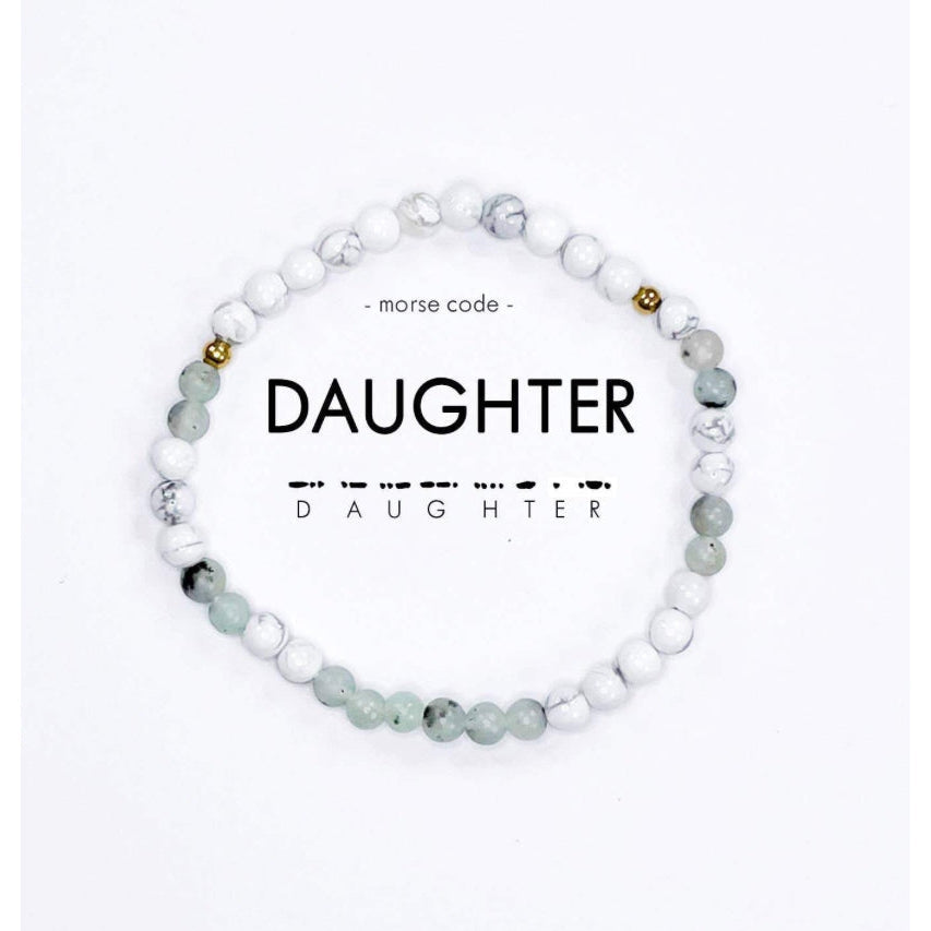 Morse Code Bracelet | DAUGHTER- Assorted Colors