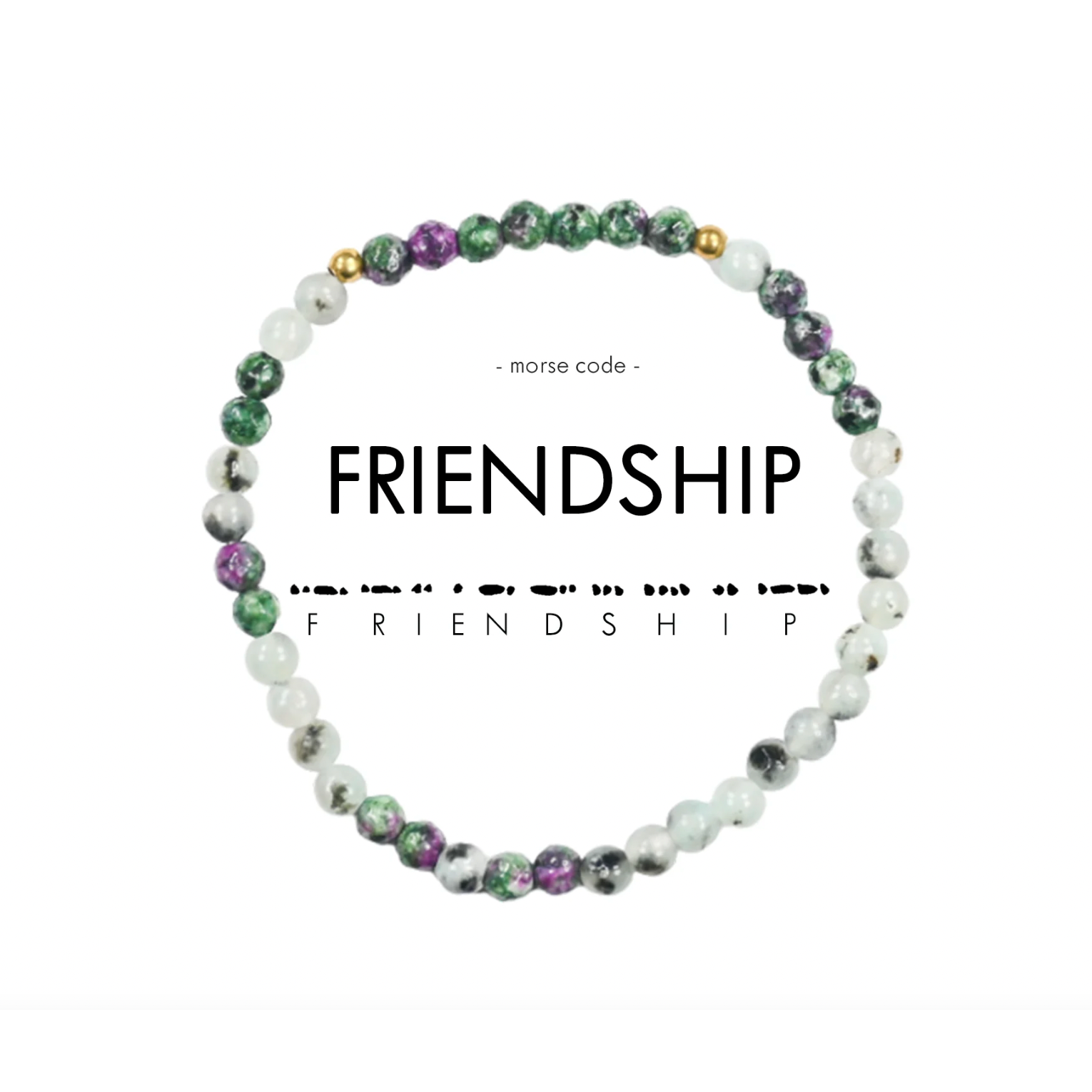 Morse Code Friendship Matching Set Beaded Bracelet