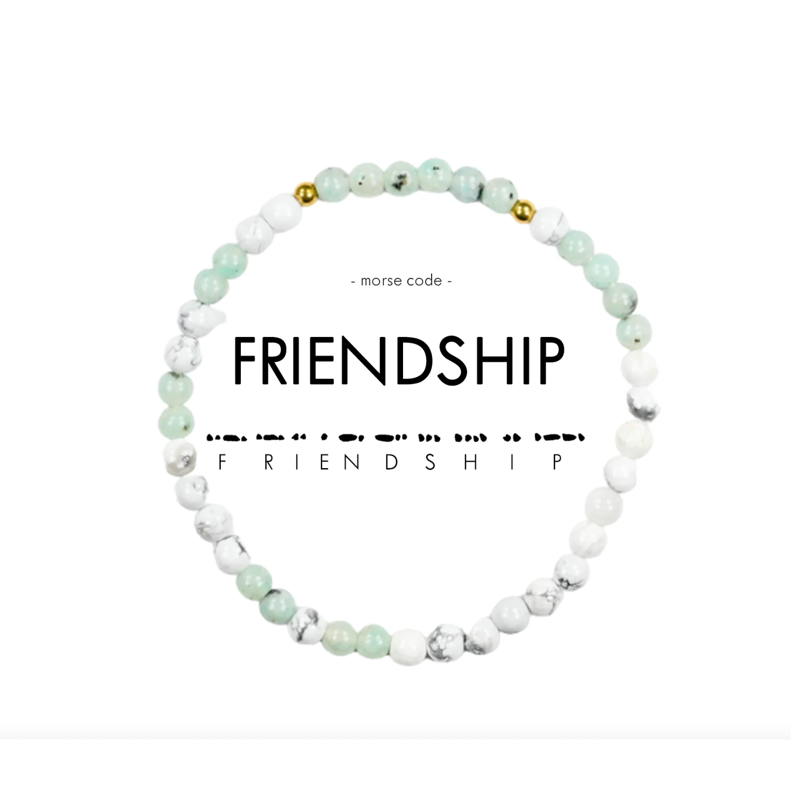 Morse Code Friendship Matching Set Beaded Bracelet