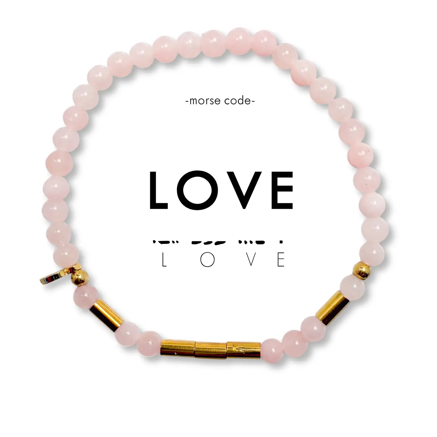 Morse Code Gold & Stone Bracelet- Assorted Words