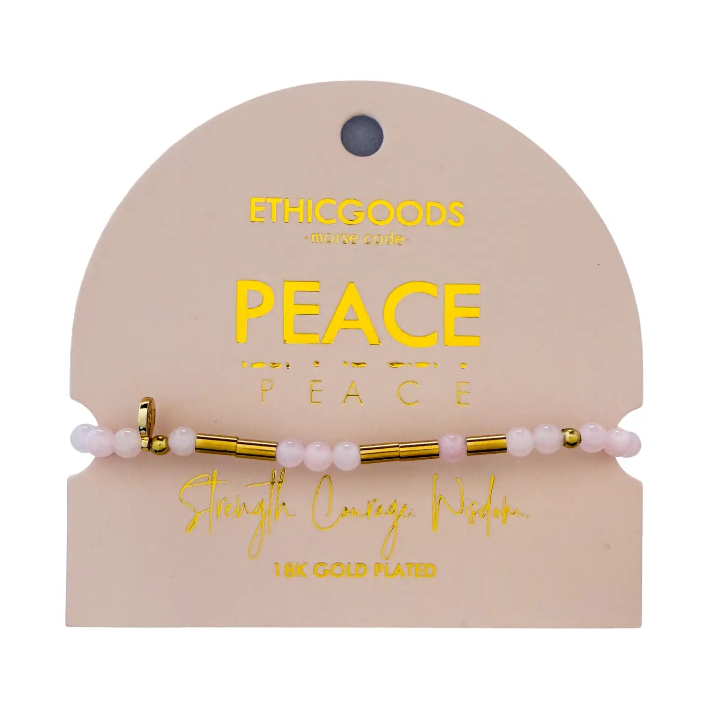 Morse Code Gold & Stone Bracelet- Assorted Words