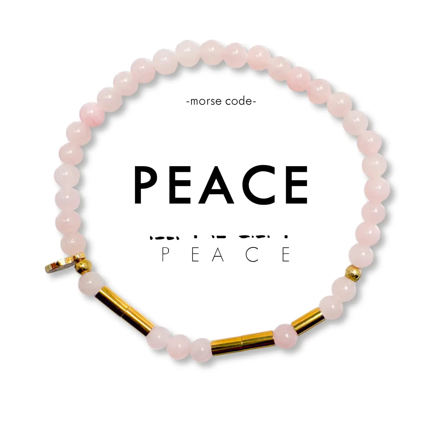 Morse Code Gold & Stone Bracelet- Assorted Words