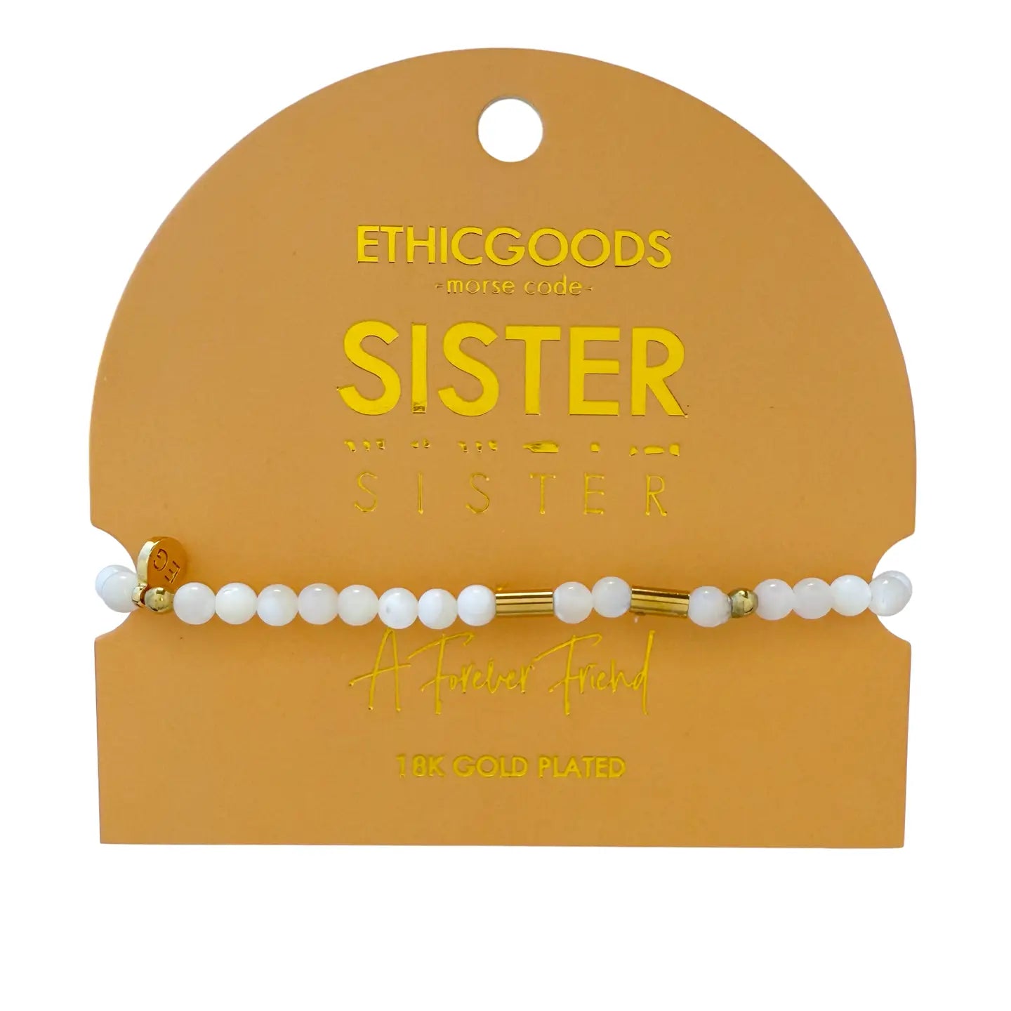 Morse Code Gold & Stone Bracelet- Assorted Words