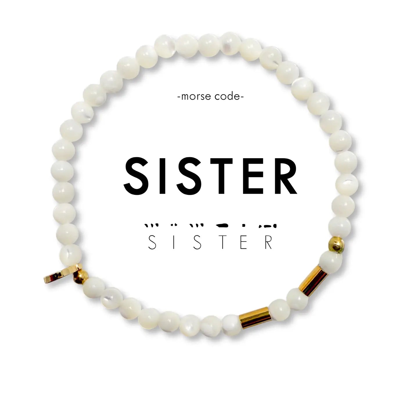 Morse Code Gold & Stone Bracelet- Assorted Words