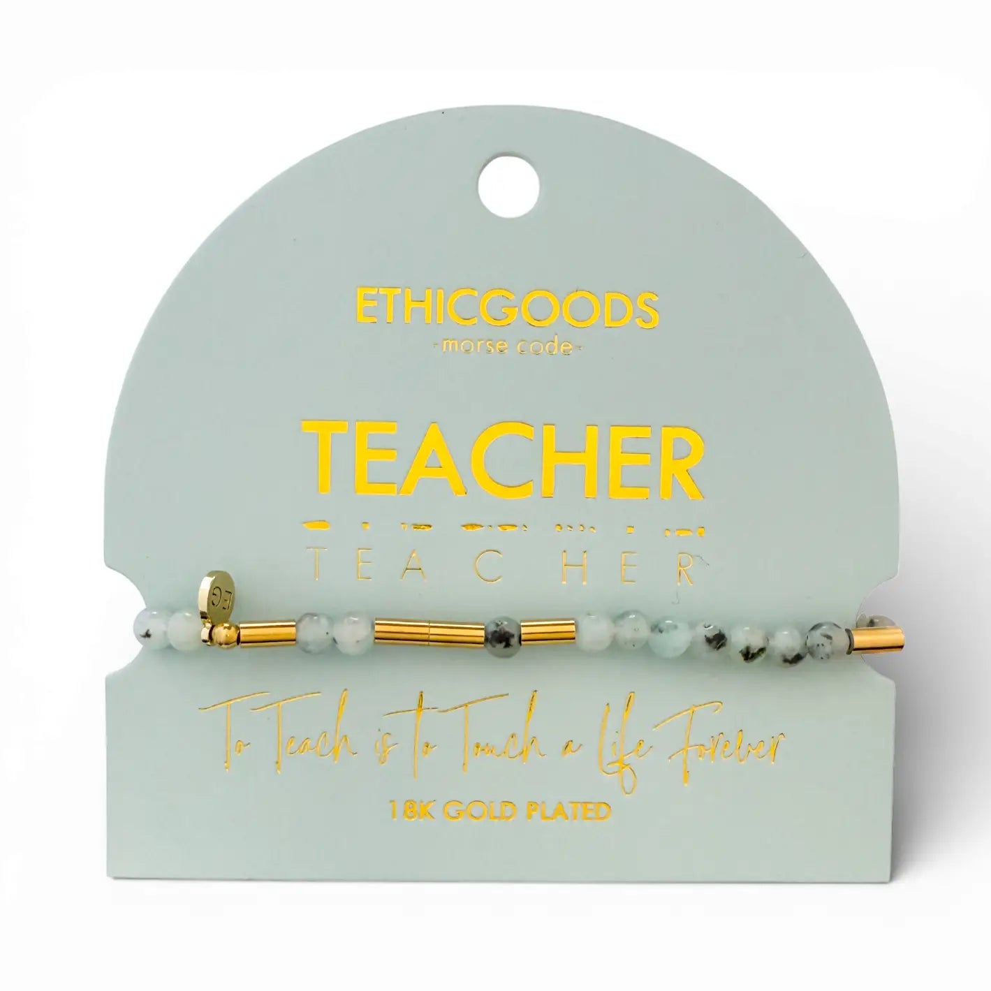 Morse Code Gold & Stone Bracelet- Assorted Words