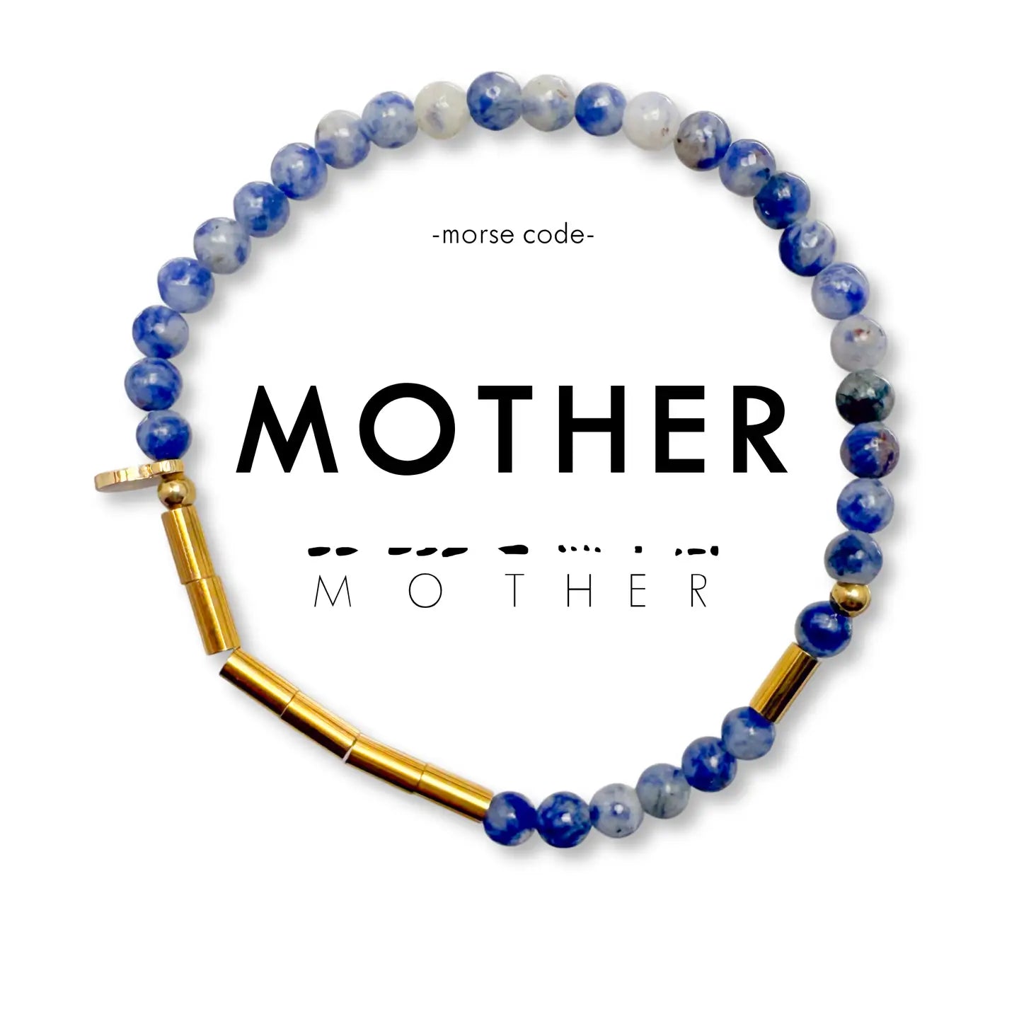 Morse Code Gold & Stone Bracelet- Assorted Words