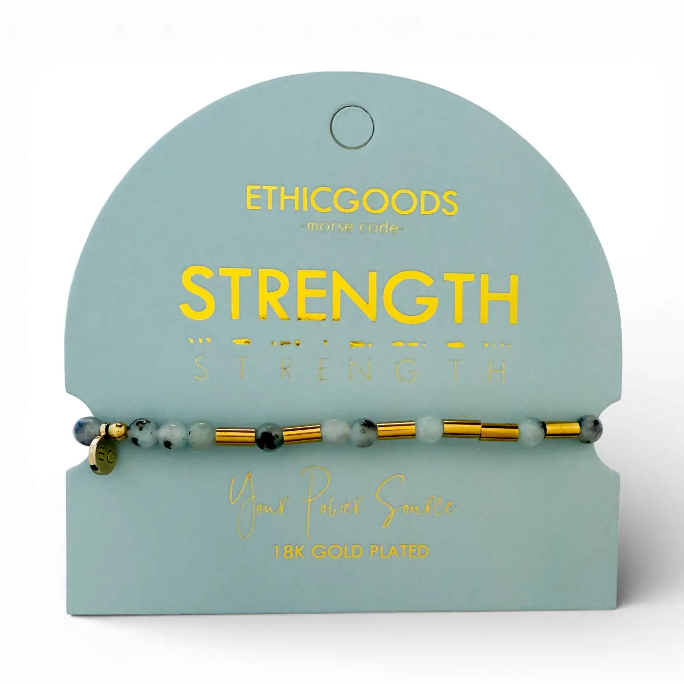 Morse Code Gold & Stone Bracelet- Assorted Words
