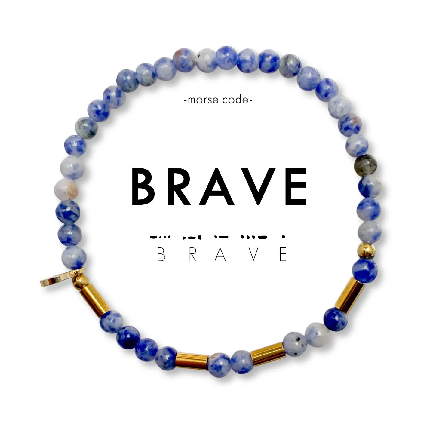 Morse Code Gold & Stone Bracelet- Assorted Words