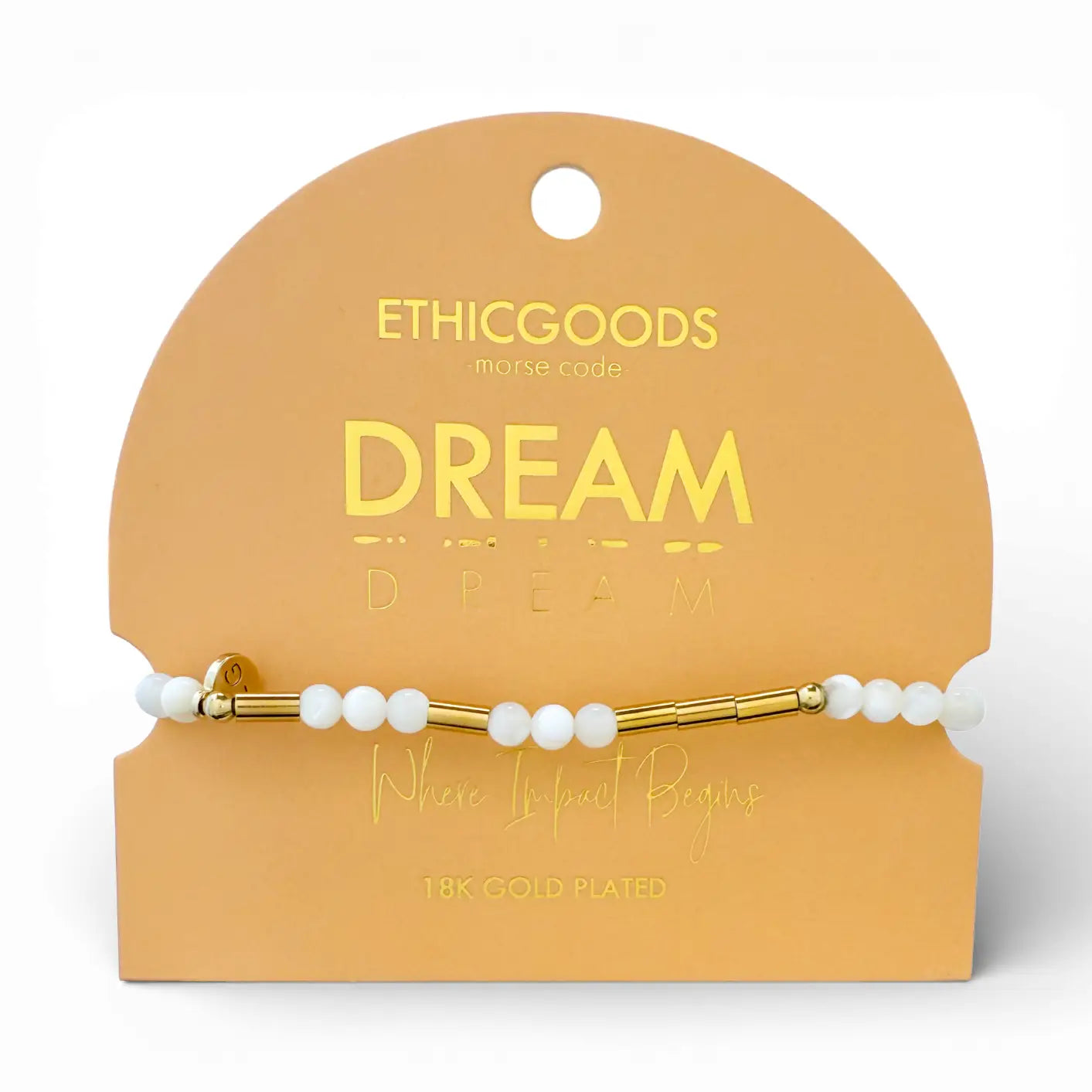 Morse Code Gold & Stone Bracelet- Assorted Words