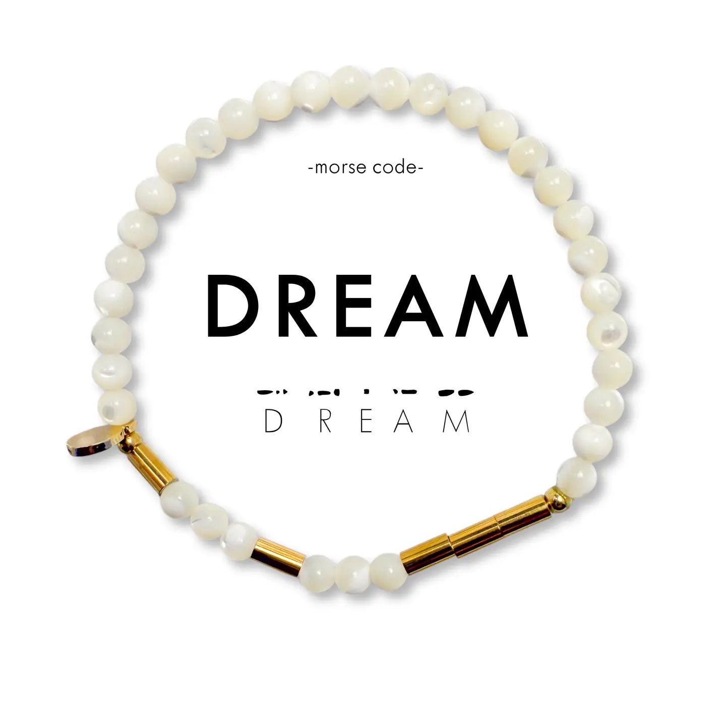 Morse Code Gold & Stone Bracelet- Assorted Words