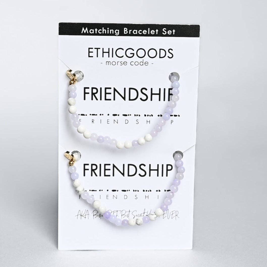 Morse Code Matching Set Bracelets- Friendship- Assorted Colors