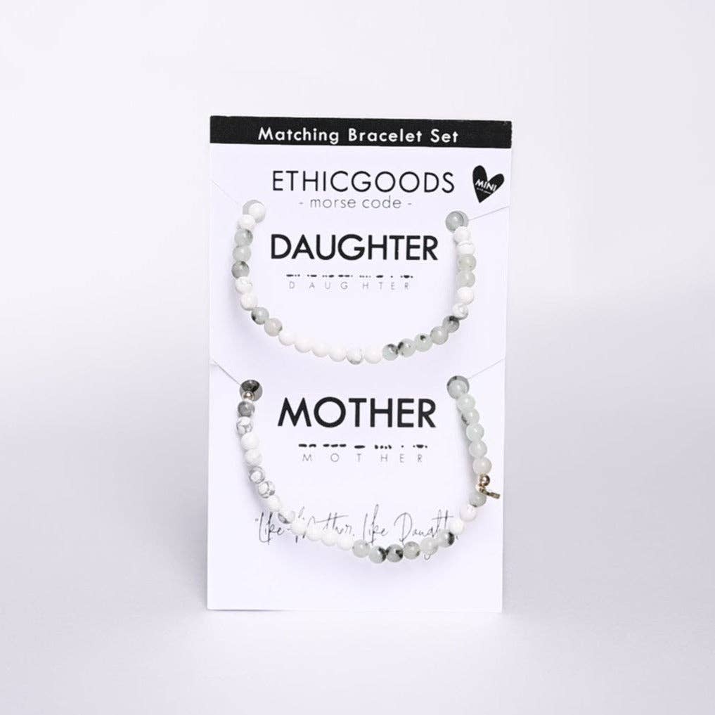 Morse Code Matching Set Bracelets-Mother & Mini Daughter