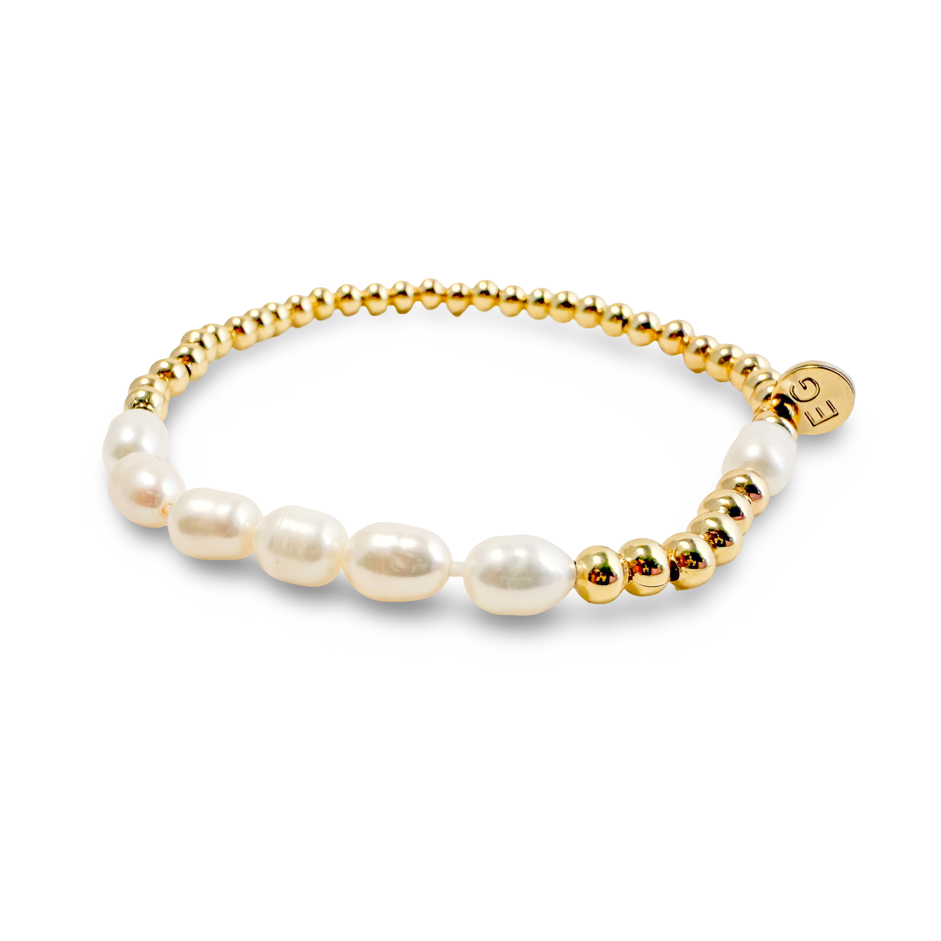 Morse Code Pearl & Gold Beaded Bracelet | MOTHER