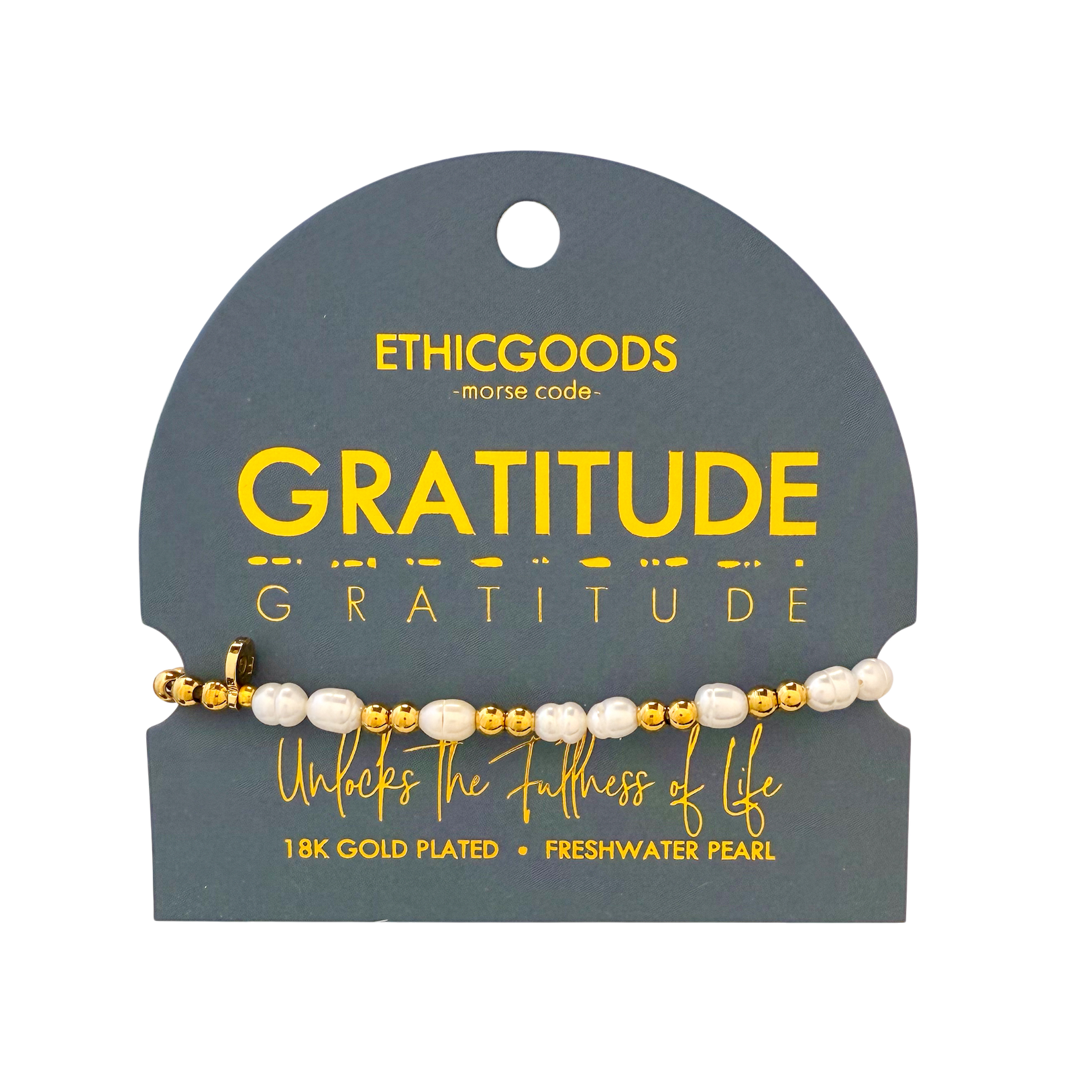 Morse Code Pearl & Gold Bracelet- Assorted Words