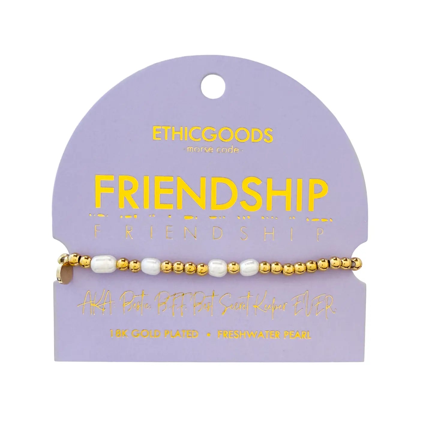 Morse Code Pearl & Gold Bracelet- Assorted Words