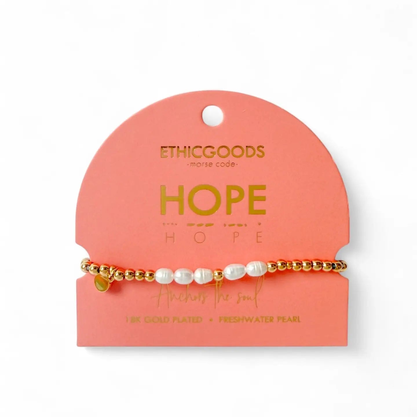 Morse Code Pearl & Gold Bracelet- Assorted Words