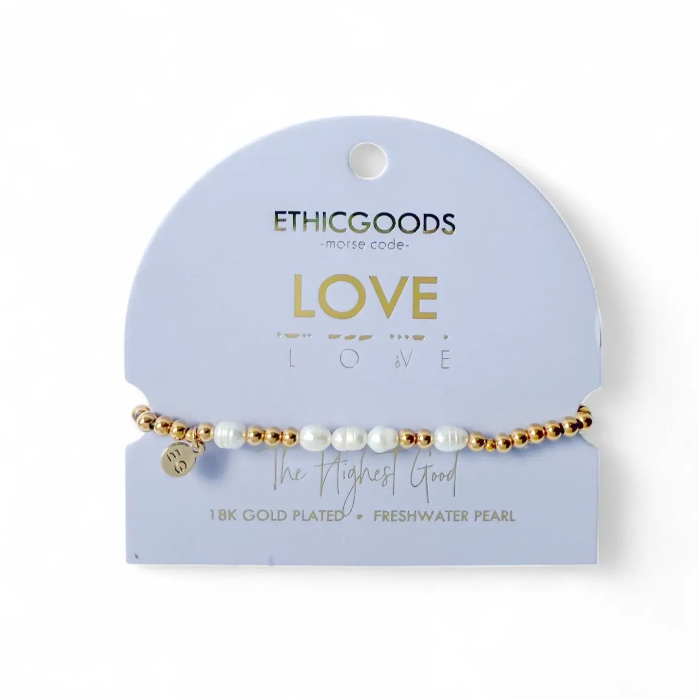 Morse Code Pearl & Gold Bracelet- Assorted Words