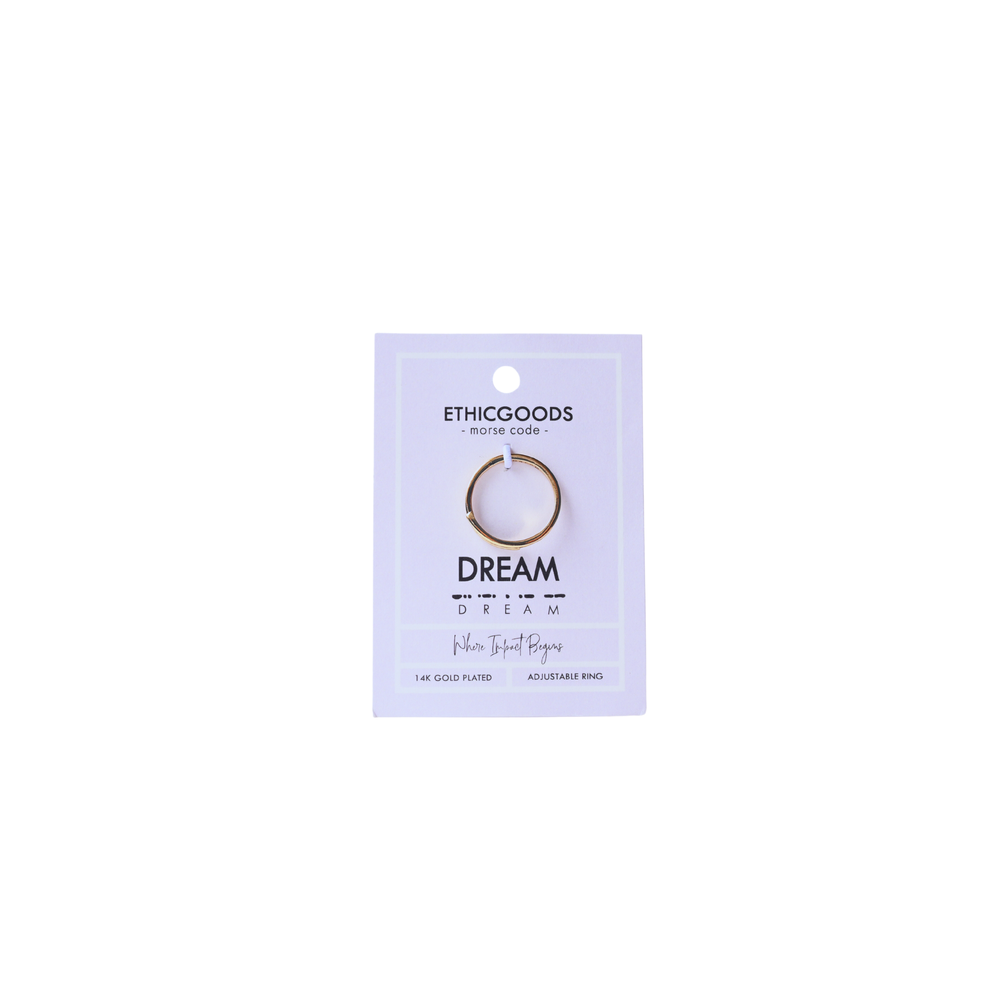Morse Code Ring - Stamped | CLASSIC GOLD- Dream
