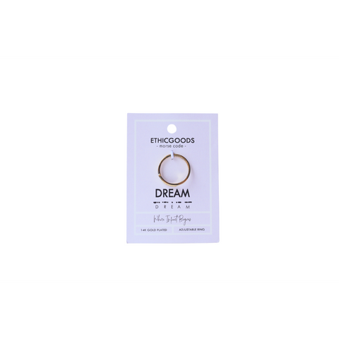 Morse Code Ring - Stamped | CLASSIC GOLD- Dream
