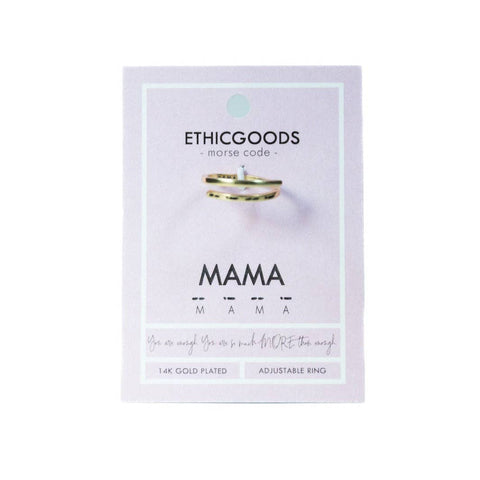 Morse Code Ring - Stamped | CLASSIC GOLD- Mama